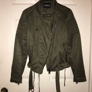 XOXO olive green moto jacket